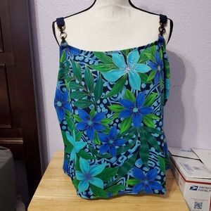 WOMEN'S PLUS SIZE  FLORAL TANKINI SWIM TOP SIZE 24W